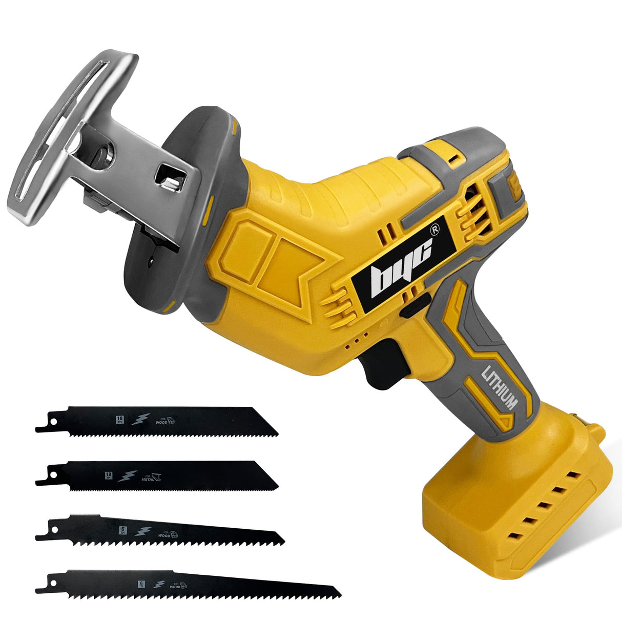 Cordless Reciprocating Saw Compatible with Dewalt 20V MAX Battery, Mini Recipro Saw Cordless with 4 Blades, 3500 SPM Variable Speed, One-Handed Operation, Tool-free Blade Change, No Battery Included RAYLEEY