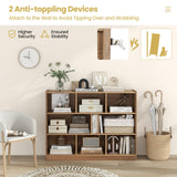 Tangkula Natural 8-Cube Wood Bookcase - Modern 3-Tier Open Storage Shelf for Stylish Organisation Tangkula