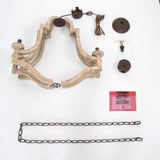 GEPOW Farmhouse Chandeliers for Dining Room, Rustic Wood Chandelier Lighting Fixture, 5-Light French Country Chandelier for Kitchen Island, Living Room, Bedroom and Entryway GEPOW