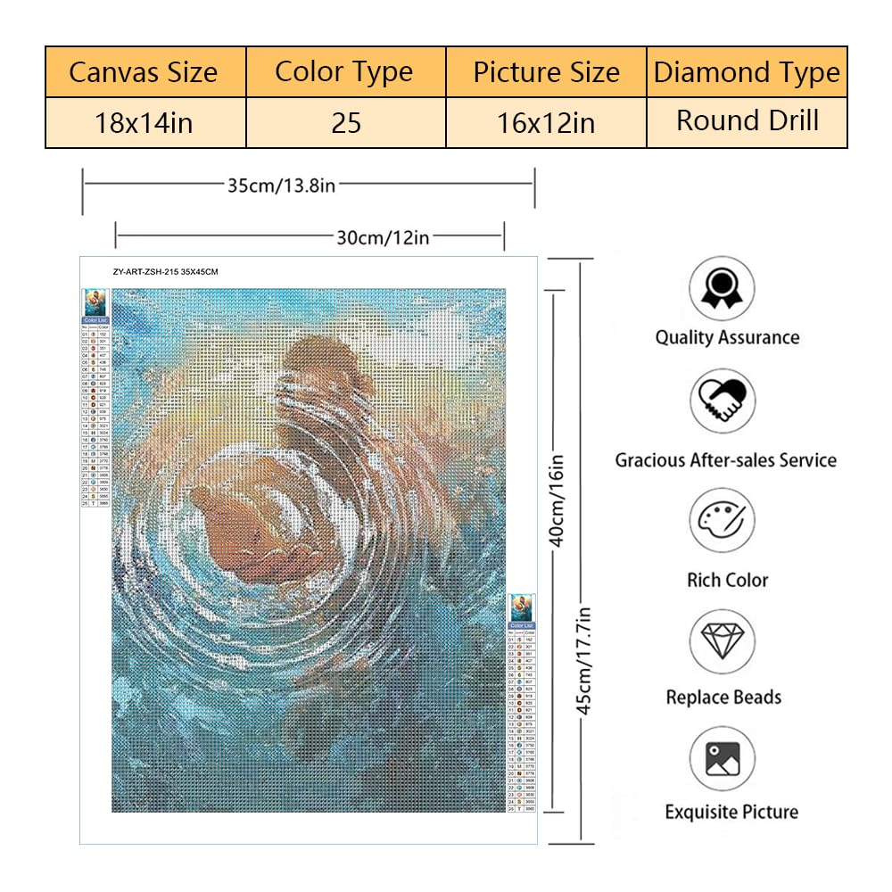 TISHIRON Diamond Painting Kits Jesus Diamond Painting Kits for Adults Full Drill Christ Religion Diamond Art Diamond Painting Kits for Kids Blue Ocean Bible Diamond Painting Kit, 12x16 Inches TISHIRON
