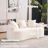 65" Curved Loveseat,Deep Seat Cloud Floor Couch with 3 Backrest,Cozy Chenille Fabric,Small Loveseat for Small Spaces,Bedroom,Office,Apartment Quorflax