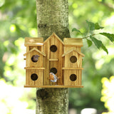 Bird Houses for Outside 10 Hole Bird House Room for 10 Bird Families Large Bird House for Garden/Courtyard/Backyard Decor Finch Bluebird Cardinals Handmade Hummingbird House YYYUAN