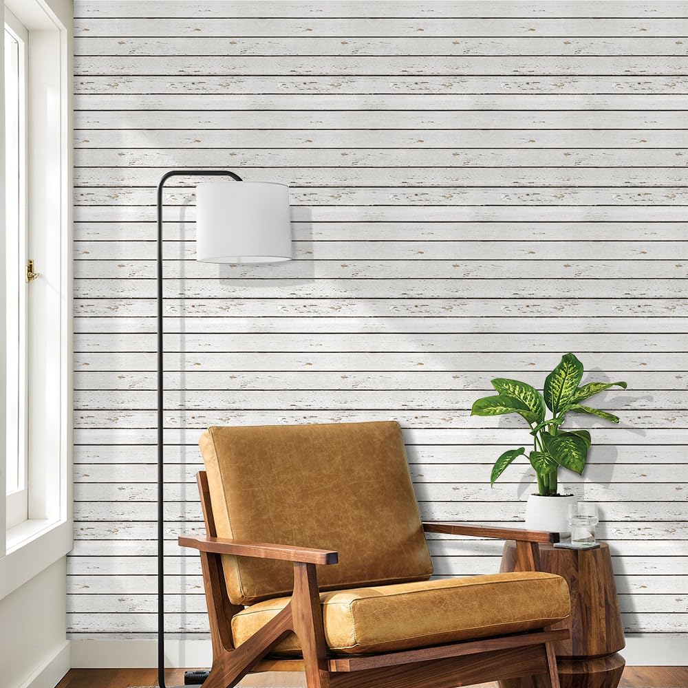 Commomy 10 Pcs Faux Wood 3D Wall Panels Peel and Stick -11.8"x11.8" Ultralight Thin PVC 3D Faux Wood Panels for Walls Shiplap Planks for Kitchen, Living Room,RV, Interior Wall Decor Commomy