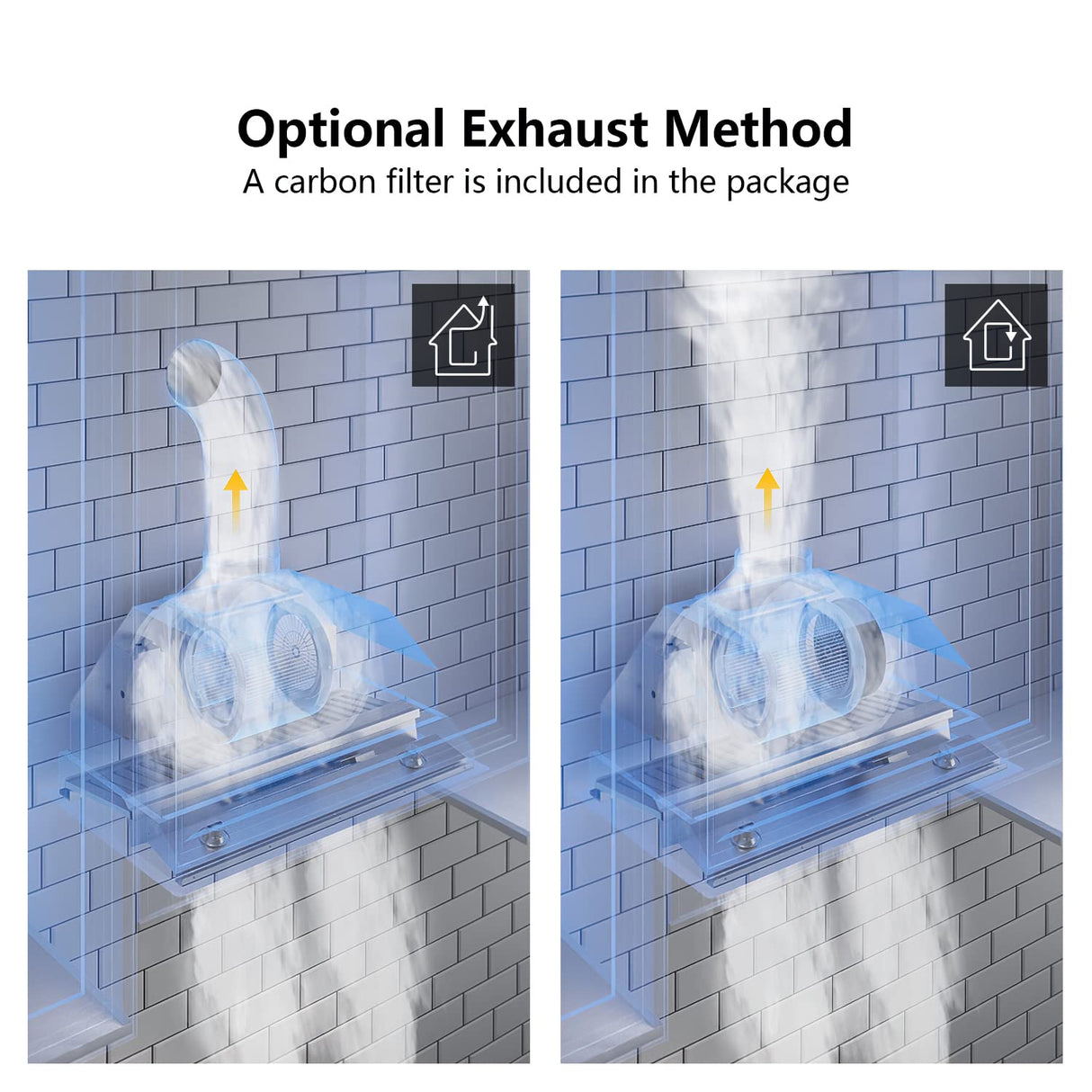 IKTCH 36 inch Built-in/Insert Range Hood 900 CFM, Ducted/Ductless Convertible Duct, Stainless Steel Kitchen Vent Hood with 2 Pcs Adjustable Lights and 3 Pcs Baffle Filters with Handlebar(IKB02-36'') IKTCH