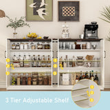 Sideboard Buffet Cabinet with Storage - 65’’ Large Farmhouse Buffet Table Coffee Bar Cabinets, Modern Accent Cabinet with Adjustable Shelf and 4 Doors, for Kitchen, Dining Room, Living Room, White chartustriable