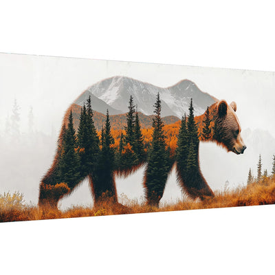 LOMSIOY 5D Large Diamond Art Kits for Adults, Bear Diamond Painting Kits for Beginner, Forests Diamond Art with Round Full Drill Rhinestone Crafts Gem Arts for Home Wall Decor 31.5 x 11.81 inch