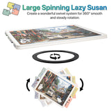 Playboda 1500 Pieces Rotating Plastic Puzzle Board with Drawers and Cover, 35"x27" Portable Jigsaw Puzzle Table for Adults, Lazy Susan Spinning Puzzle Boards, Multicolor (Patent Design) Playboda