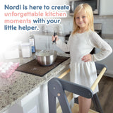 Nordi Foldable Toddler Kitchen Tower, Kitchen Stool Helper, Standing Tower with 3 Adjustable Heights, Suitable Age for 1.5-6 Years, Montessori Kitchen Stools HARPPA