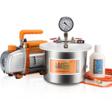 BACOENG 1 1/2 Gallon 3.6 CFM Vacuum Chamber with Pump, Degassing Vacuum Chamber Kit for Resin BACOENG