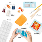 KiwiCo Crystal Geode Soapmaking Kit | Complete Set Includes Beaker, Clear Soap, Molds, Mixing Sticks, Mica Powder, Liquid Colors & More | DIY Soap Making Kit for Kids Ages 7+ KiwiCo