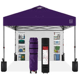 Best Choice Products 10x10ft Easy Pop Up Canopy w/Side Wall, 10 Pockets, Portable Carrying Case, 1-Button Setup, 4 Weight Bags - Amethyst Purple Best Choice Products