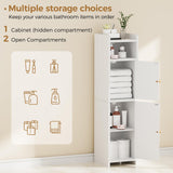 BEWISHOME Small Bathroom Cabinet ，Bathroom Storage Cabinet with Adjustable Shelves & 2 Doors，Narrow Toilet Paper Cabinets,7.9 x 7.9 x 31.5 Inches, for Small Spaces, White YYG03W BEWISHOME