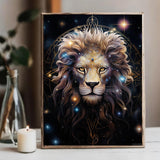 JXAVAXDE DIY 5D Diamond Art Painting Kits for Adults Zodiac Leo Lion Easy for Beginner Round Full Drill Pait by Diamond Art Cross Stitch Mosaic Gems Craft for Home Decoration Gift 30x40cm JXAVAXDE