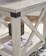 Signature Design by Ashley Carynhurst Rustic Farmhouse End Table, Whitewash Signature Design by Ashley
