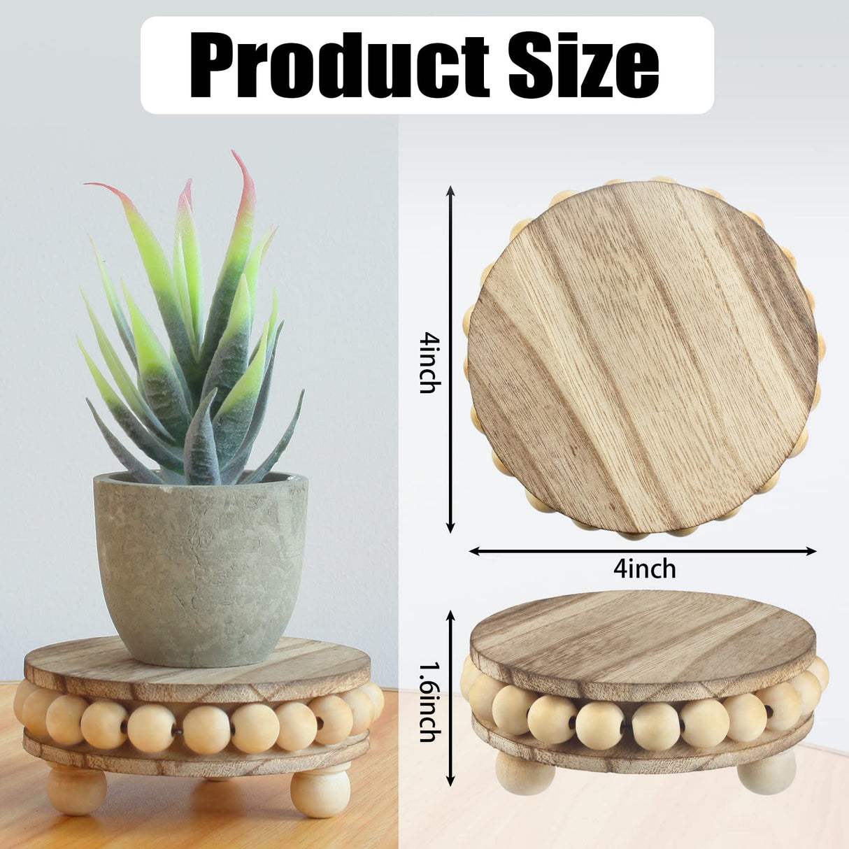 yunmanqiji 2 Pack Wood Riser, Risers for Decor，Pedestal Stand，Display Stand apply to Home Decor，Farmhouse Decor，Tiered Tray Decor(Brown, 4 Inches)… yunmanqiji