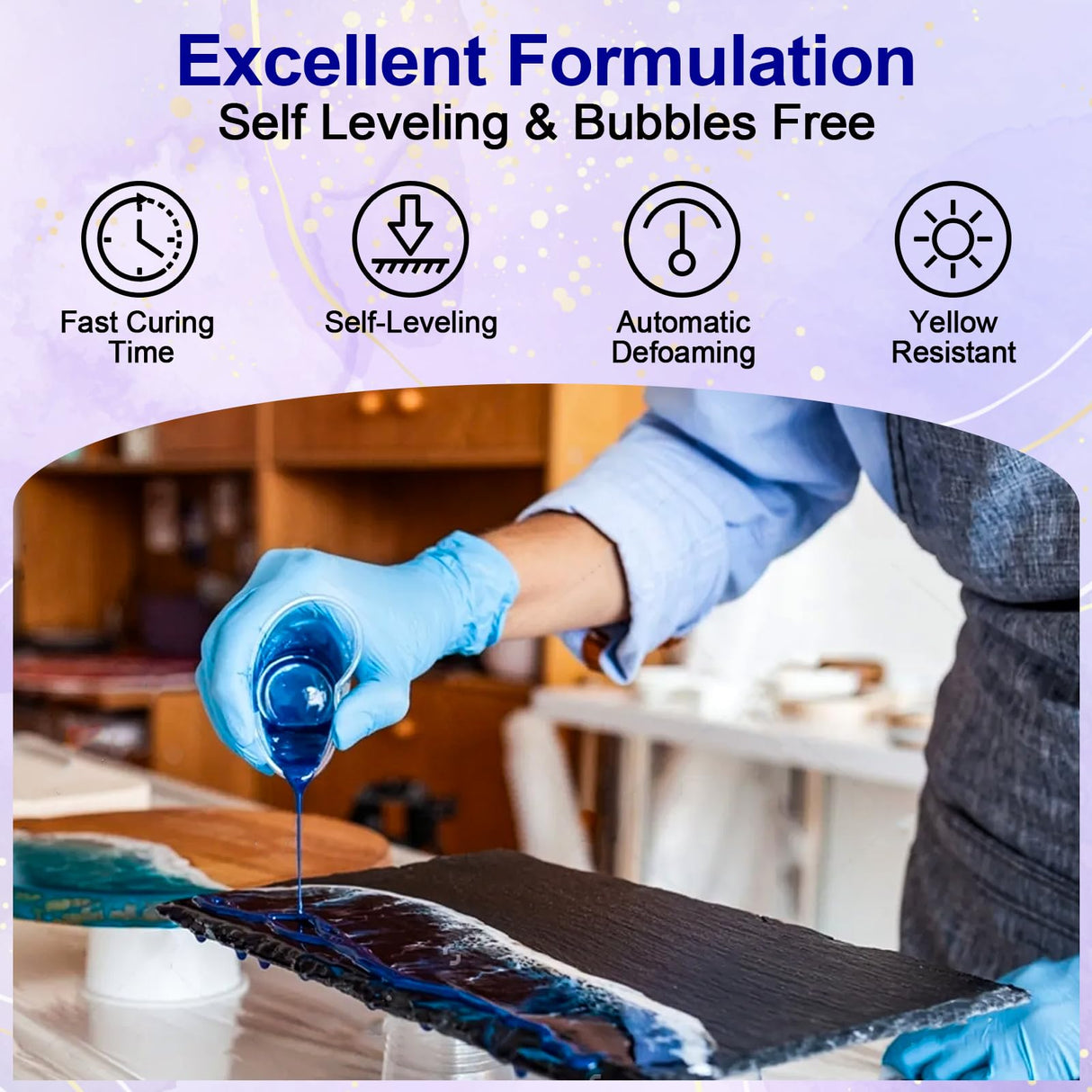 JANCHUN 2 Gallon Premium Clear Epoxy Resin Kit, High Gloss Casting and Coating for River Table Tops, Art Casting Resin, Jewelry Making, DIY, Tumblers, Molds, Art Painting, Fast Curing Resin JANCHUN