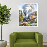 Acudotr Diamond Painting Kits for Adults, 5D DIY Diamond Art Kits for Beginners, Full Drill Diamond Painting Kits for Home Wall Decor, Running Train, 12x16 Inch Acudotr