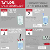 Taylor Compact Waterproof Digital Food Thermometer, 4.5 Inch Stem Length with an FDA Recommended 1.5mm Stepdown Probe Diameter and Amber Backlit LCD, HOLD, Min/Max; NSF, Yellow Taylor