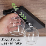 DESONAUT 4 Pcs Wine Glass Holder Under Shelf or Cabinet Punch-free,Stemware Rack Glassware Drying Storage Hanger for Kitchen,Bar and Restaurant (White) ﻿ DESONAUT