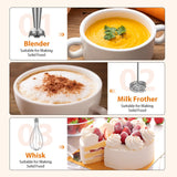 KOIOS Immersion Blender, 1000W Anti-scratch 3-in-1 Hand Blender, Upgraded 12 Speed Stainless Steel Blade Stick Blender with Turbo Mode, Whisk and Milk Frother, Non-BPA KOIOS