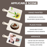 Oomcu 12 PCS Wooden Mini Cutting Board with Handle,Rectangle Unfinished Wood Craft Paddle Serving Tray Chopping Board Cutout for DIY Thanksgiving Christmas Home Kitchen Fruit Decor (9.1 x 5.5 Inch) Oomcu