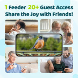 Birdfy 2 Smart Bird Feeder 3 Lenses & 2 Cameras, Dual Angles, Solar-Powered, Wireless Birdwatching, Permanent AI Identify 6000+ Bird Species & Motion Detection, Gift Present Birdfy