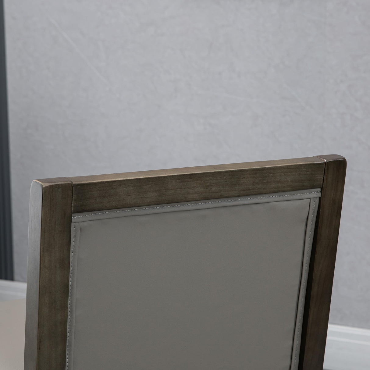 HOMCOM Set of 2 Grey PU Leather Counter Height Bar Stools with Back and Wood Legs HOMCOM