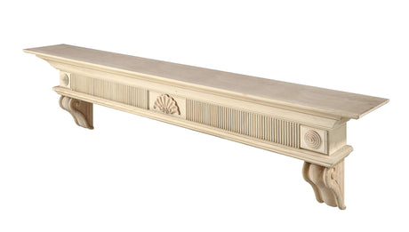 Pearl Mantels ARYB72416 Elegantly Detailed Wood Mantel Shelf, 72", Unfinished Pearl Mantels