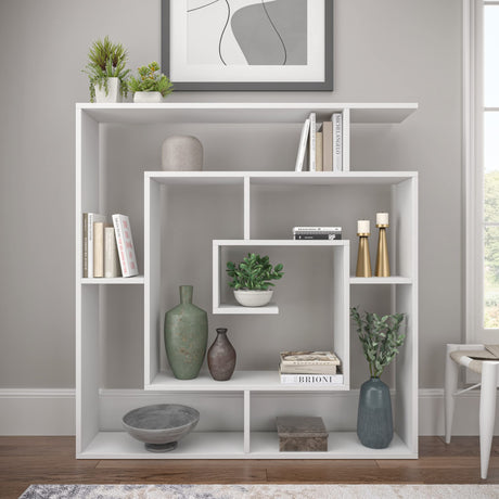 Ada Home Décor Briscoe Bookcase, 49'' x 51'' x 8.5'', White Ada Home Decor
