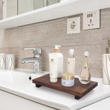 Farmhouse Wooden Bathroom Tray Small Kitchen Countertop Trays Decorative Wood Riser Pedestal Stand Dish Soap Dispenser Holder for Kitchen Counter Bathroom Sink Organizer Accessories Decor Vanity Tray Ayiaren