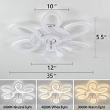 SIJINCHEN Ceiling Fans with Lights and Remote, 25 Inch Modern Low Profile Flush Mount Ceiling Fan, Dimmable LED Ceiling Light Fixture, Small Ceiling Fans for Bedroom, Kitchen, Indoor-White SIJINCHEN