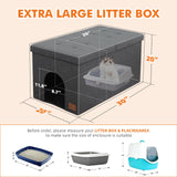 Zerbuger Cat Litter Box Enclosure Furniture for Odor Control, Hidden Cabinet Cats Litter Ottoman with Flip-Up Lid,Cat Litter Box Bench with Storage Space, Dog Proof(Grey, Large) Zerbuger