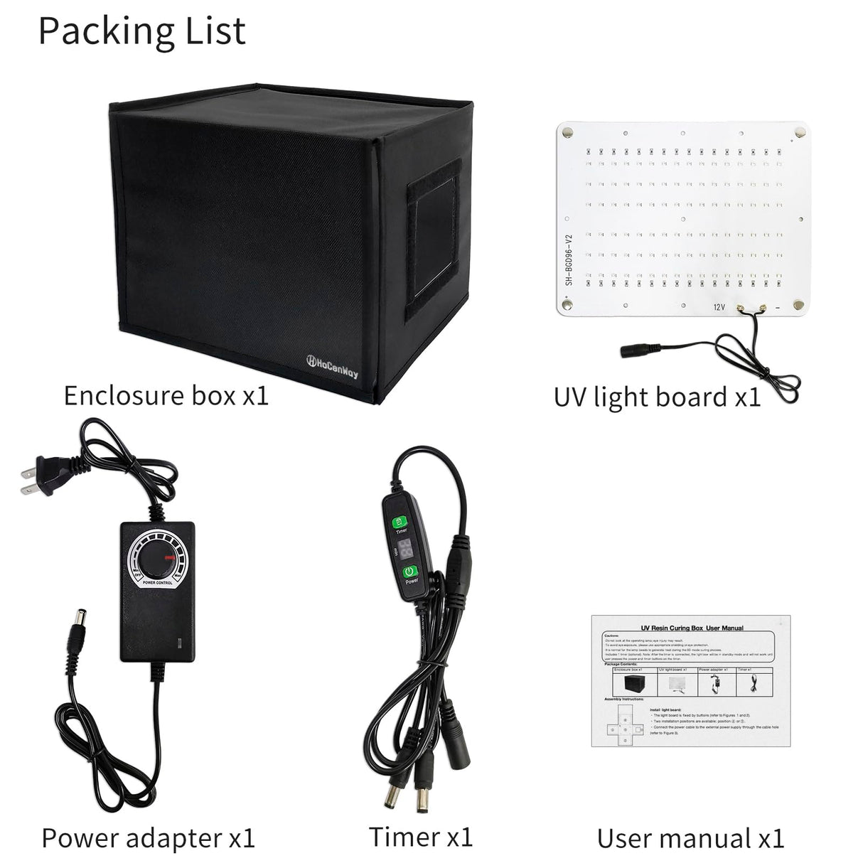 Upgrade UV Resin Curing Box with Adjustable Brightness 48W 395nm UV Curing Light Smart Time Control UV Cure Station DIY Curing Enclosure for SLA/DLP/LCD 3D Printer Solidify Photosensitive Resin HOCENWAY
