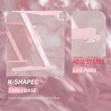 Furmax Gaming Desk Computer Desk Z-Shaped Gaming Table with Carbon Fibre Surface Home Office Desk PC Workstation Desk with Cup Holder, Headphone Hook Modern Style Desk (Pink, 44 inch) Furmax