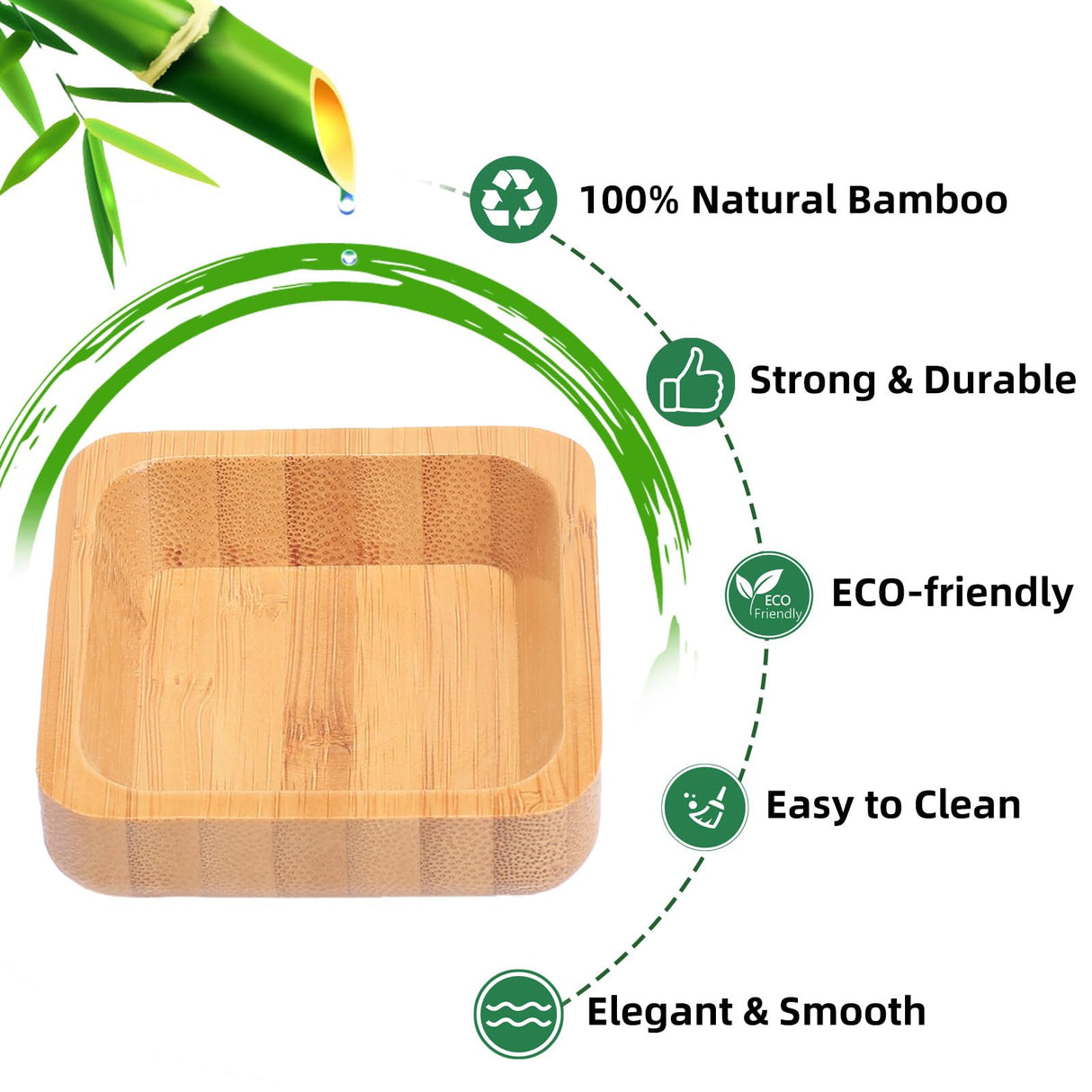 ZTHapwa Snack Bowl Set, Small Bamboo Sauce Dish Dipping Bowls for Appetizers, Dips, Sauce, Nuts, Candy, Olives, Seeds, Desserts and More, Square 1.4 oz ZTHapwa