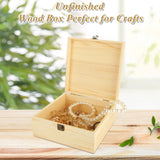 LDXDRU 2Pcs Large Wooden Box, 12.6" x 8" x 3.1" Unfinished Wooden Box with Hinged Lid, Reusable Wood Boxes for Crafts,Gift, Home Storage, DIY Keepsake Box LDXDRU