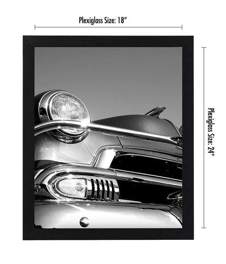 Americanflat 18x24 Poster Frame with Polished Plexiglass - Black Picture Frame - Wide Photo Frames Made of Engineered Wood for Vertical or Horizontal Wall Display - Epic Collection - Black Americanflat