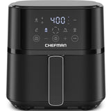 Chefman Air Fryer – 4 QT Compact Airfryer for Quick & Easy Meals in Minutes, Features Hi-Fry Technology for Extra Crisp, Touchscreen Controls with 4 Presets, Nonstick & Dishwasher Safe Basket - Black Chefman