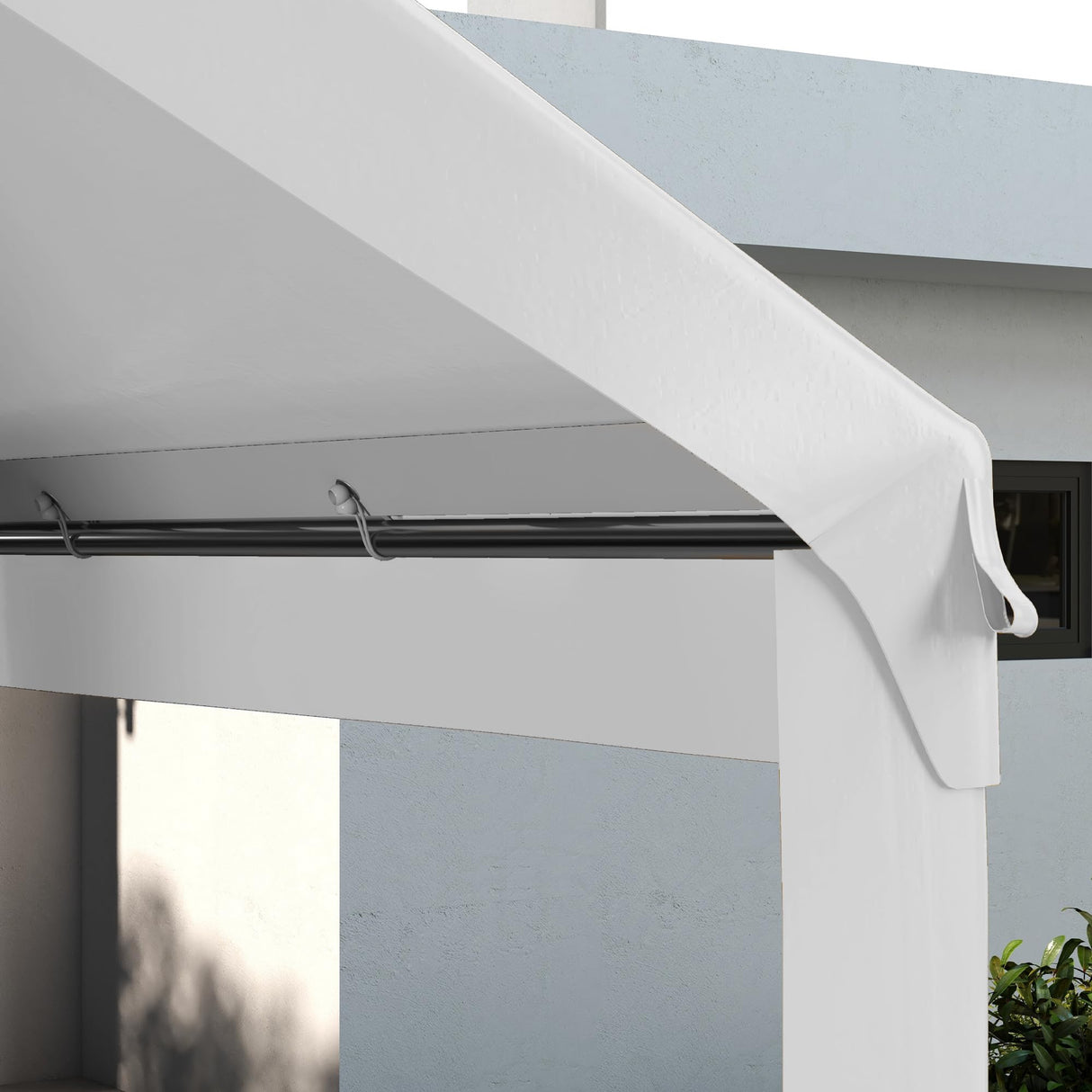 Outsunny 10' x 20' Carport Replacement Top Canopy Cover, UV and Water Resistant Portable Garage Shelter Cover with Ball Bungee Cords, White, Only Cover Outsunny
