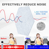12 Pack Self-adhesive Acoustic Panels, Hexagon Sound Dampening Panels, 14 X 12 X 0.4 In Sound Proof Panels for Walls, High Density Flame Resistant Sound Absorbing Padding for Recording Studio, Office Necmuaih