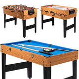 Giantex Multi Game Table, 3-in-1 48" Combo Game Table w/Soccer, Billiard, Slide Hockey, Wood Foosball Table, Perfect for Game Rooms, Arcades, Bars, Parties, Family Night Giantex