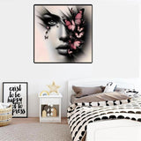 AIBOERL Diamond Art Kits for Adults, Abstract Woman 5D Diamond Painting Kits for Adults Beginners, DIY Full Round Drill Diamond Dot Painting Gem Art Kits for Adult, Home Wall Decor 14x14Inch AIBOERL