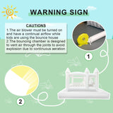 Adults lnflatable White Bounce House for Kids, Commercial 100% PVC 15FT Large Bounce House Castle Outdoor, w/Slide & Ball Pit, Wedding Birthday Party Decorations(1100W Blower) Inflantteble