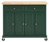 Crosley Furniture Madison Kitchen Island with Solid Wood Top and Optional Casters, Emerald Green Crosley Furniture