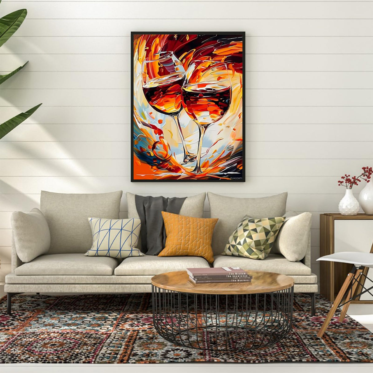 PUAGEMTI The Clinking of The Wine Glasses Diamond Painting Kits, Wine Glass Diamond Art Kit for Adults, 5D Diamond Dots Full Drill Round Wall Decor Gift 12x16 inch PUAGEMTI