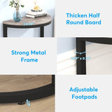 Tribesigns 2-Tier End Table Half Round, Narrow Semi Circle Side Tables with Storage Shelf, Farmhouse Demi-Lune Accent Table Curved Edge Wood Slim C Table for Sofa Couch, Living Room Small Space Tribesigns