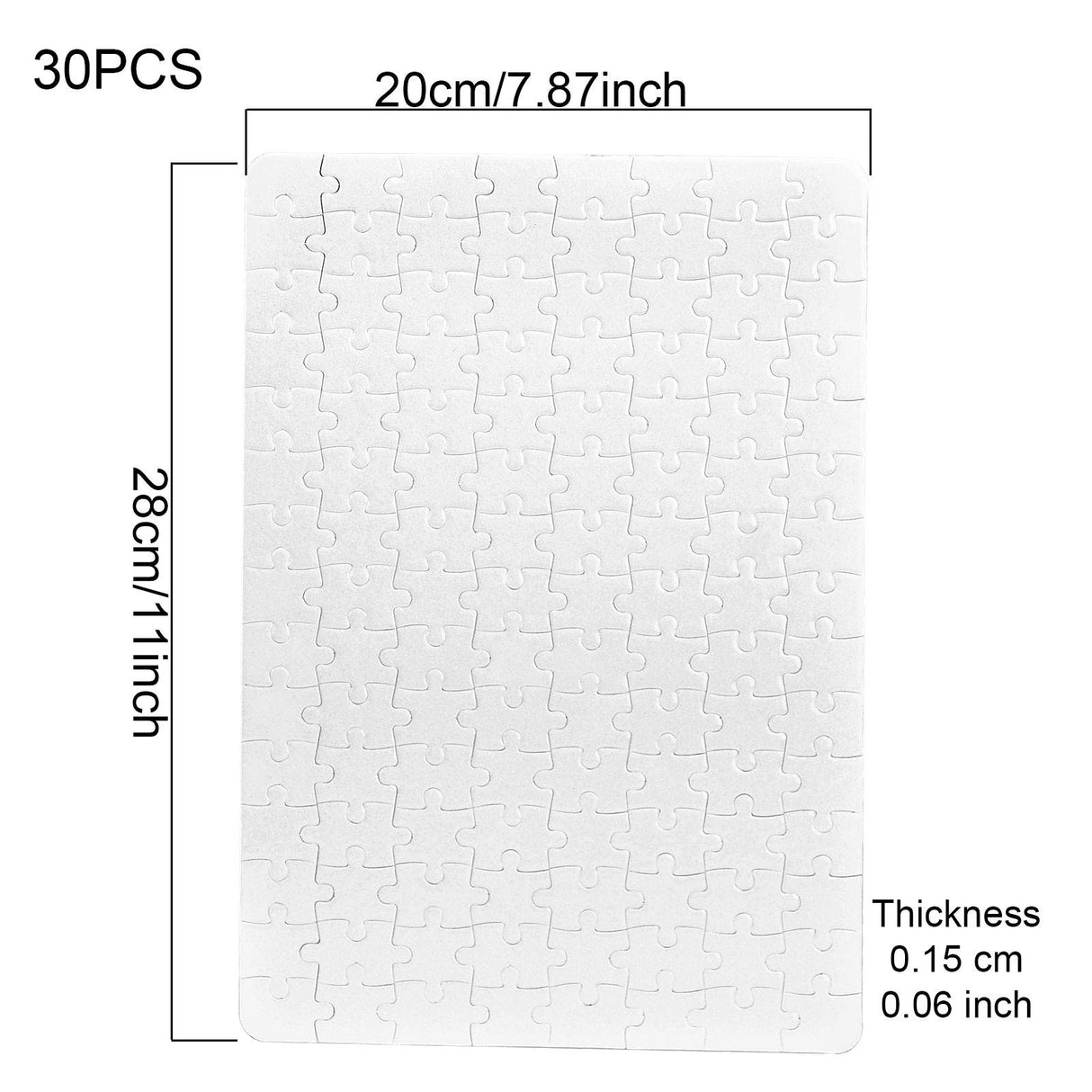 KEILEOHO 30 Sets 120 Pieces 8 x 11 inches Blank Sublimation Jigsaw Puzzles, DIY Heat Press Sublimation Puzzle Blanks, Blank Puzzle for Sublimation Blanks Heat Press Transfer Make Your Own Puzzles KEILEOHO
