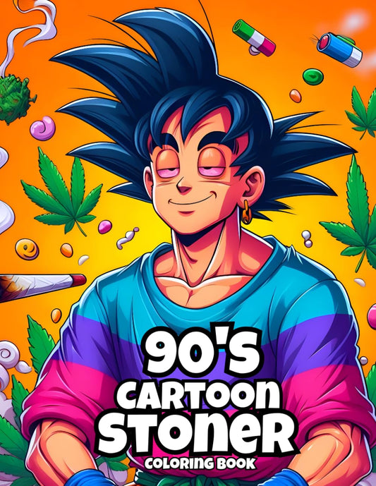 90s cartoon stoner coloring book for adults: 50 Retro cartoon Coloring page with psychedelic and trippy fun for you to enjoy and relaxation perfect for weed lover's