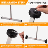 Toolwiz Magnetic Pick Up Sweeper 17-inch Heavy Duty Magnet Pickup Lawn Sweeper Roofing Tools, 8.8 Lbs Yard Tools with Telescoping Holder and Wheels to Clean Nails Adjustable Handle for Construction Toolwiz