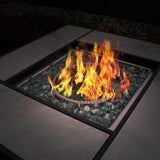OutVue 30" Propane Fire Pit with Real Ceramic Tabletop, 50000 BTU Gas Firepit Table with Lid & Glass Rock, Outdoor Fire Pit for Dining or Party, Firepit for Outside, Patio, Garden, Yard OutVue